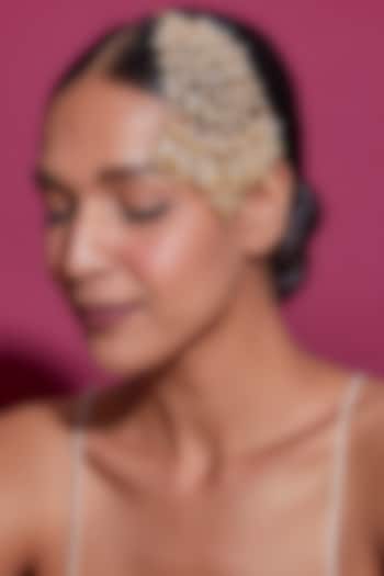 Gold Finish Kundan Polki Pasa by Adityam Jewels at Pernia's Pop Up Shop