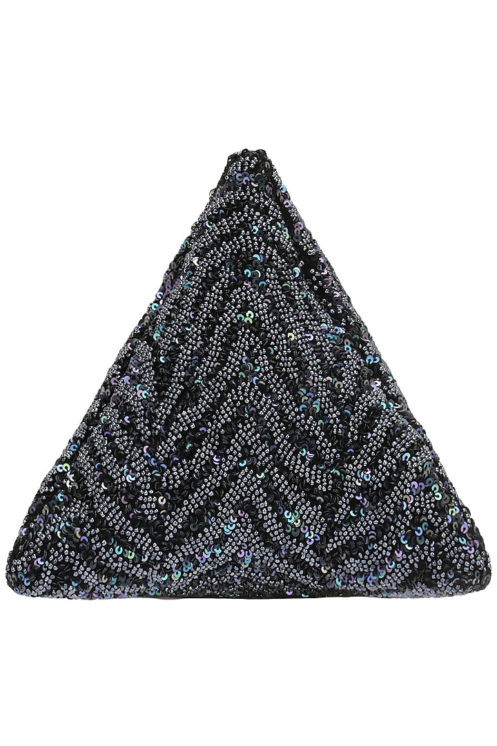 Black Beads and Pearl Embellished Triangle Pouch/Bag available only at Pernia's Pop Up Shop.