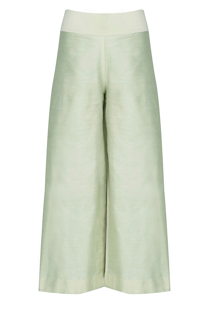 Anshul Apoorva-The DramaQueens presents Beige lotus kurta and pista green pants set available only at Pernia's Pop Up Shop.