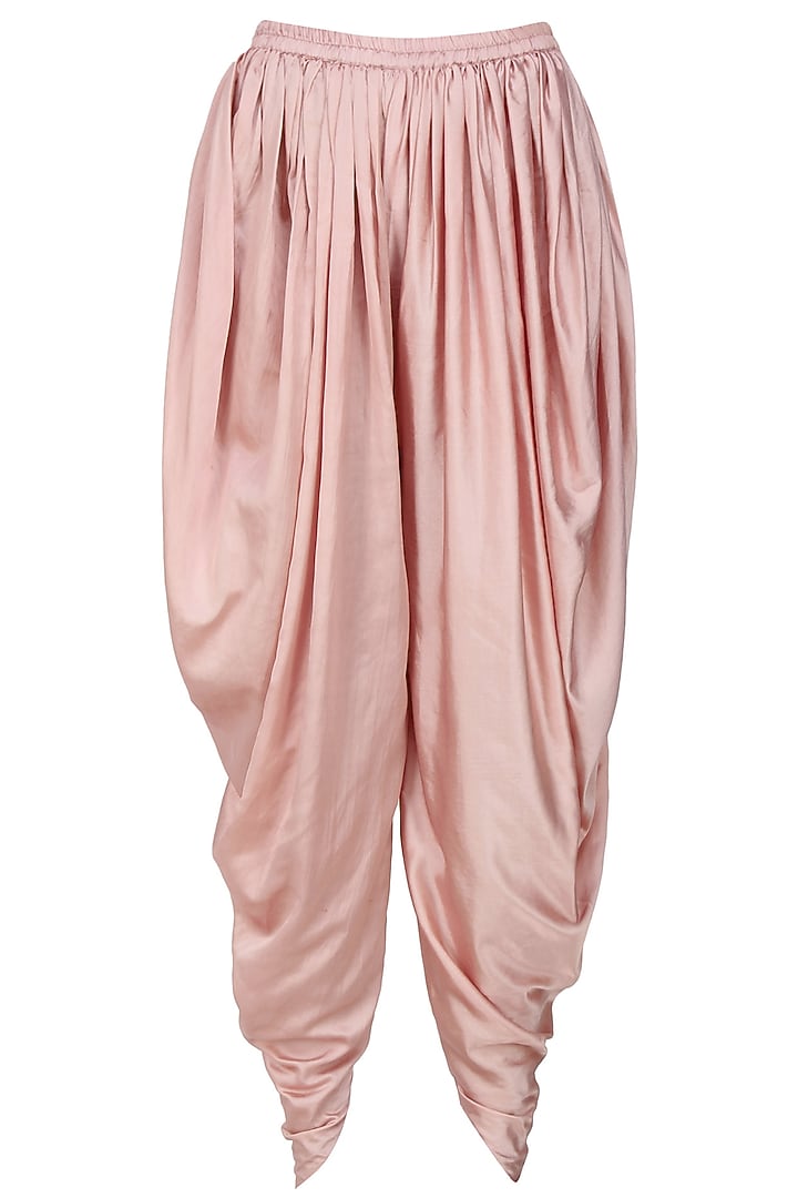 Anshul Apoorva-The DramaQueens presents Asymmetric blush long kurta and dhoti pants set available only at Pernia's Pop Up Shop.