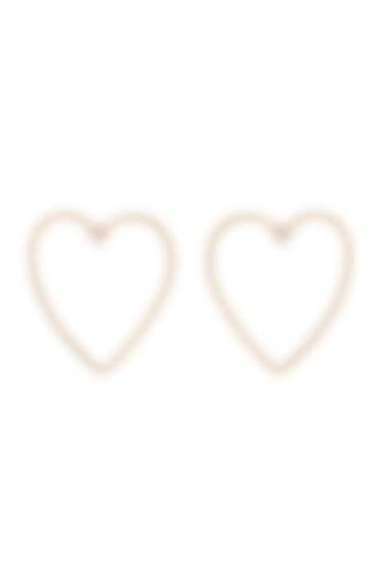 Gold Finish Heart-Shaped Hoop Earrings by AETEE