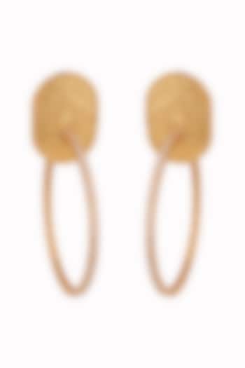 Gold Finish Zircon Hoop Earrings by AETEE