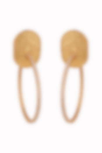 Gold Finish Zircon Hoop Earrings by AETEE at Pernia's Pop Up Shop