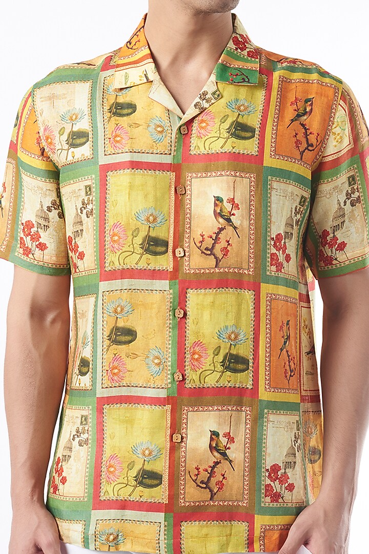 Multi-Colored Digital Printed Party Wear Shirt by Aeka Men at Pernia's Pop Up Shop