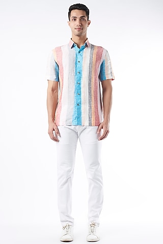 Multi-Colored Striped Shirt by Aeka Men