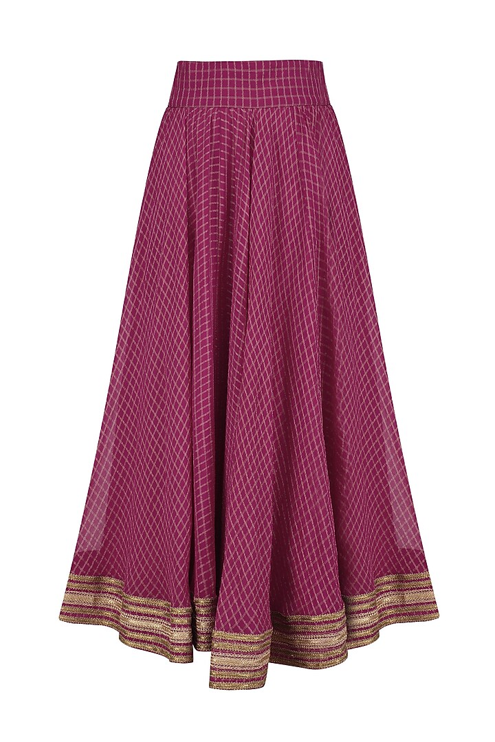 Cranberry embroidered peplum lehanga set available only at Pernia's Pop Up Shop.