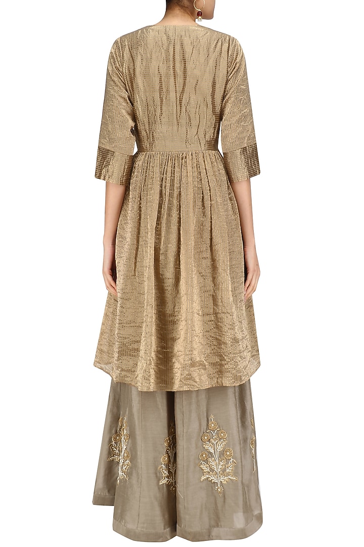 Beige begum kurta set available only at Pernia's Pop Up Shop.