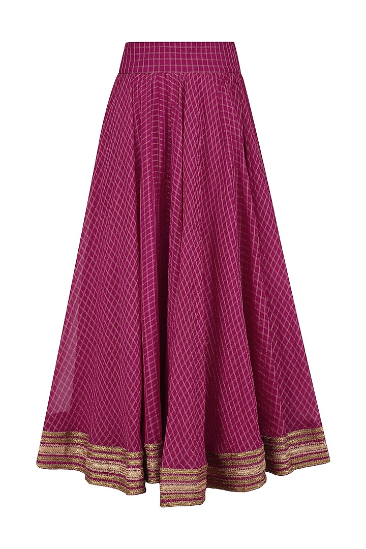 Cranberry potted plant motifs peplum top and skirt set available only at Pernia's Pop Up Shop.