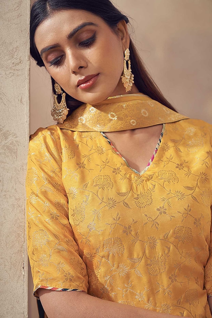 Deep Teal Dolla Silk Jacquard Party Wear Sharara Set by Affroz at Pernia's Pop Up Shop