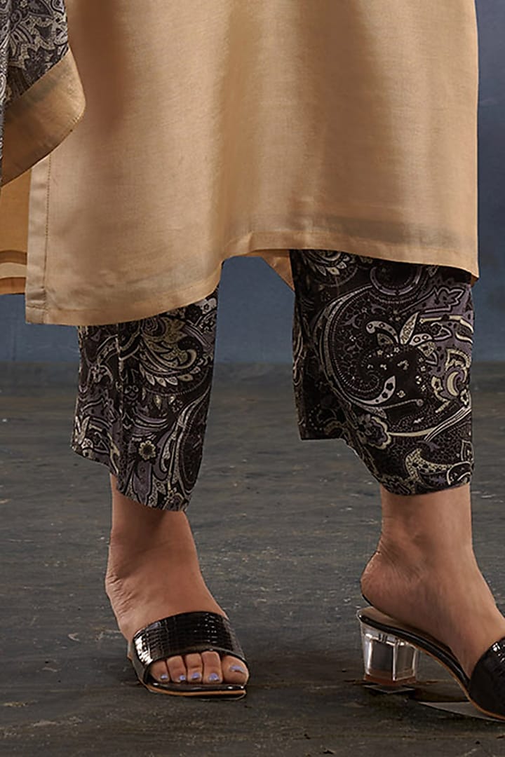 Beige Dolla Silk Kurta Set by Affroz at Pernia's Pop Up Shop