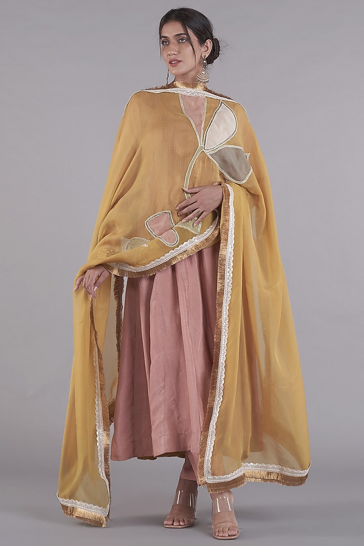 Pink Russian Silk Party Wear Anarkali Set by Affroz at Pernia's Pop Up Shop
