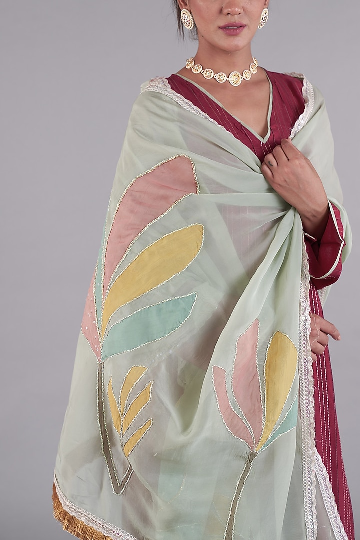 Maroon Russian Silk Kurta Set by Affroz at Pernia's Pop Up Shop