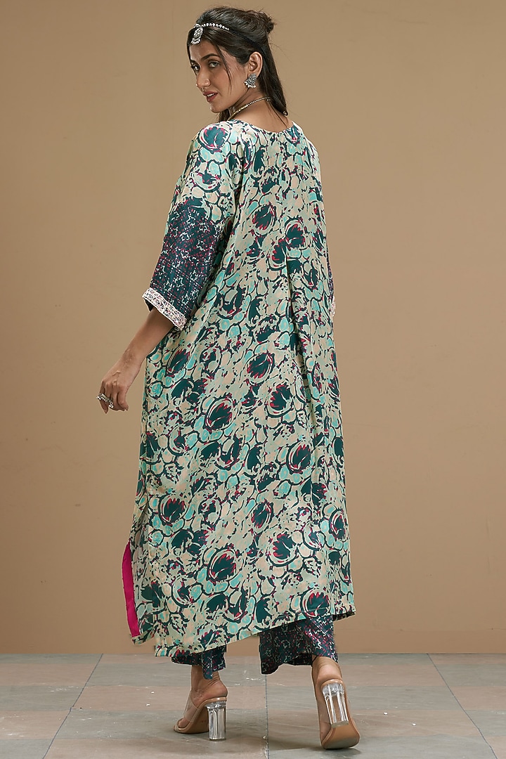 Beige Printed Kurta Set by Affroz at Pernia's Pop Up Shop