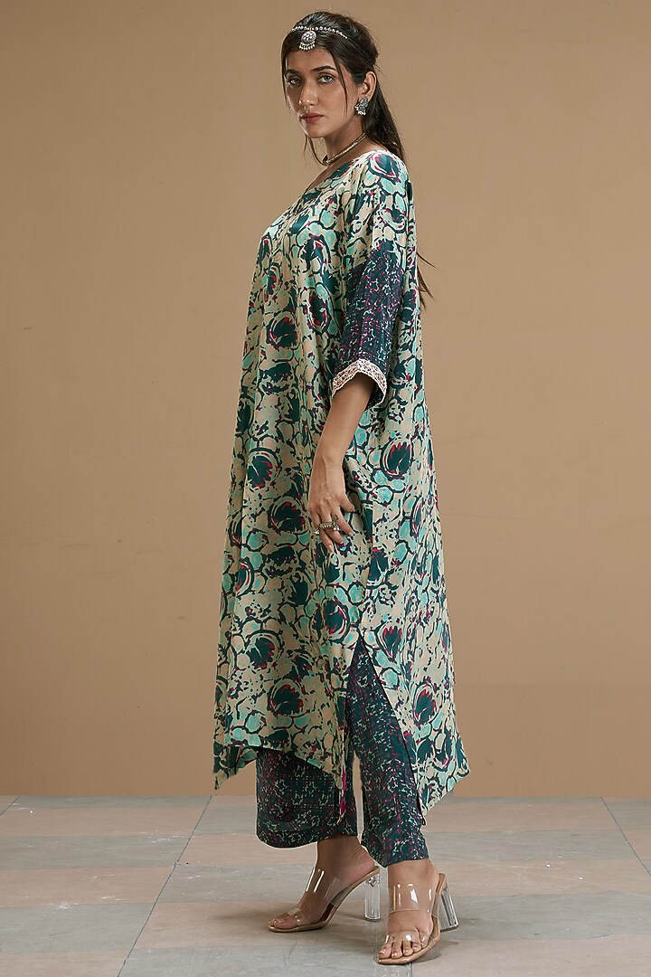Beige Printed Kurta Set by Affroz at Pernia's Pop Up Shop