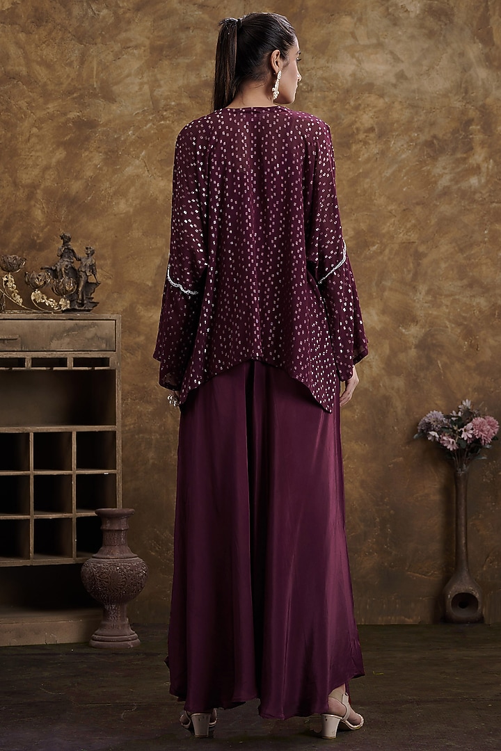 Wine Embroidered Kurta Set by Affroz at Pernia's Pop Up Shop