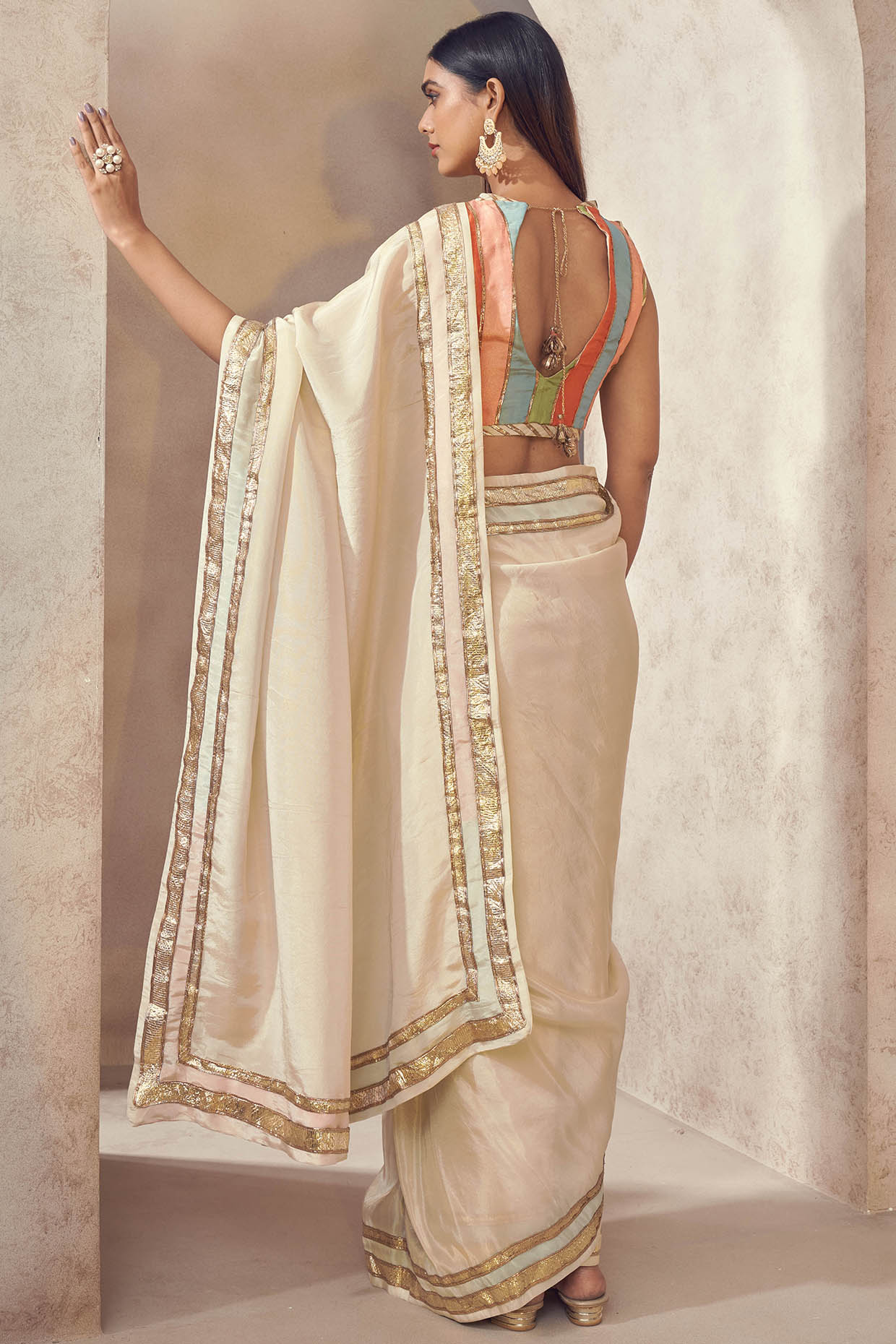 Off #White and #Maroon Art #Silk and Net #Saree with Blouse @ $114.79 |  Party wear sarees, Saree designs, Lehenga style saree