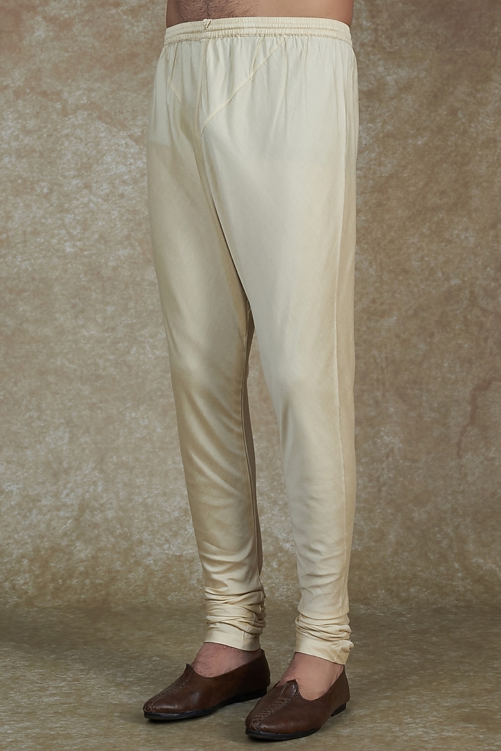 Onion Pink & Dull Rose Gold Cotton Silk Draped Kurta Set by Agape Men at Pernia's Pop Up Shop