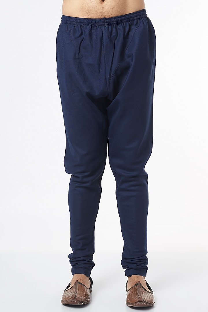 Navy Blue Kurta Set With Bundi Jacket by Agape Men at Pernia's Pop Up Shop