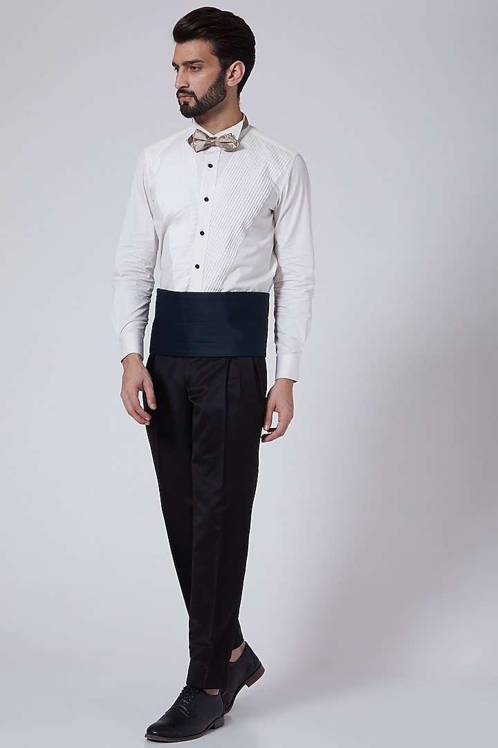 Black Shawl Collar Tuxedo Set by Agape Men at Pernia's Pop Up Shop
