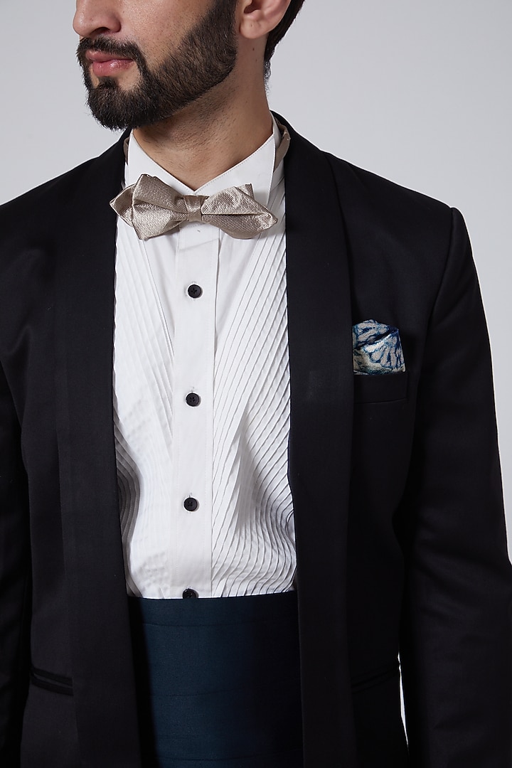 Black Shawl Collar Tuxedo Set by Agape Men at Pernia's Pop Up Shop
