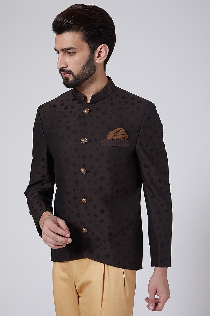Brown High-Low Suit Set by Agape Men at Pernia's Pop Up Shop