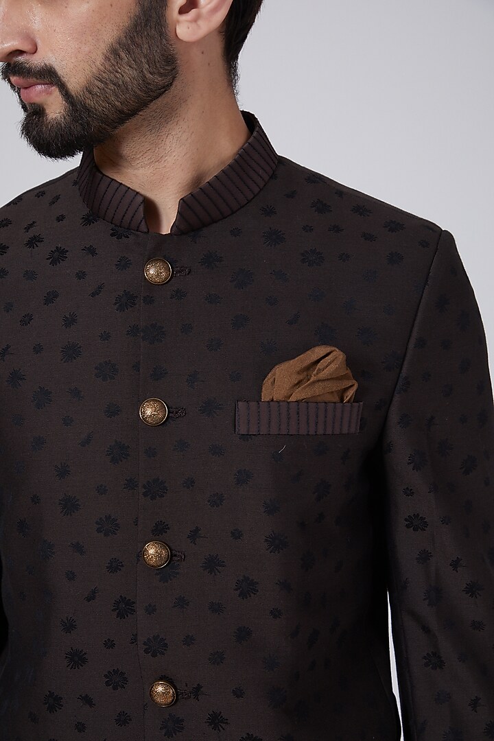 Brown High-Low Suit Set by Agape Men at Pernia's Pop Up Shop