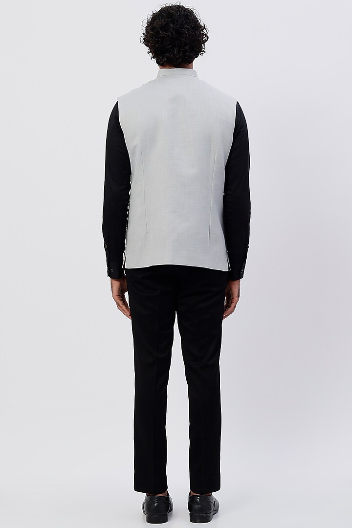 Grey Cotton Bundi Jacket by Agape Men at Pernia's Pop Up Shop