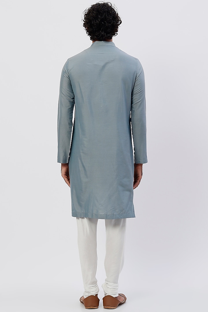 Grey Printed Bundi Jacket With Kurta Set by Agape Men at Pernia's Pop Up Shop