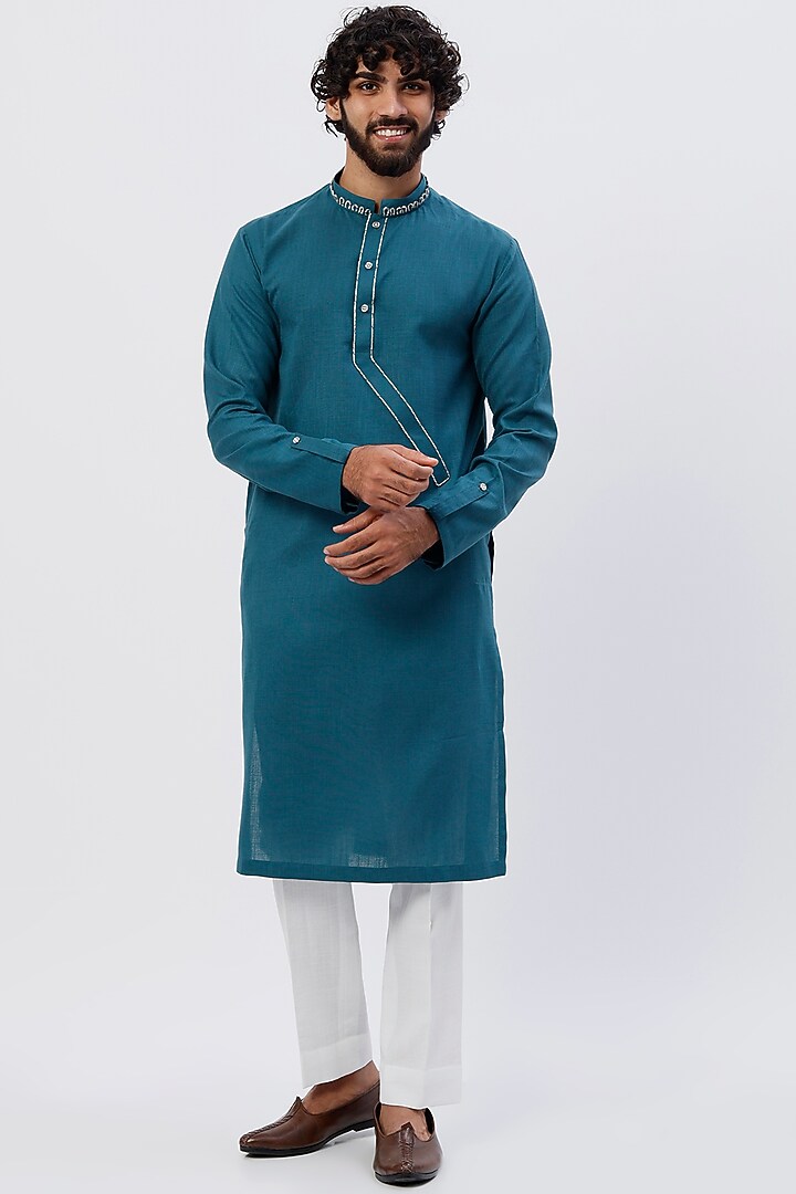 White Muslin Silk Nehru Jacket Set by Agape Men at Pernia's Pop Up Shop