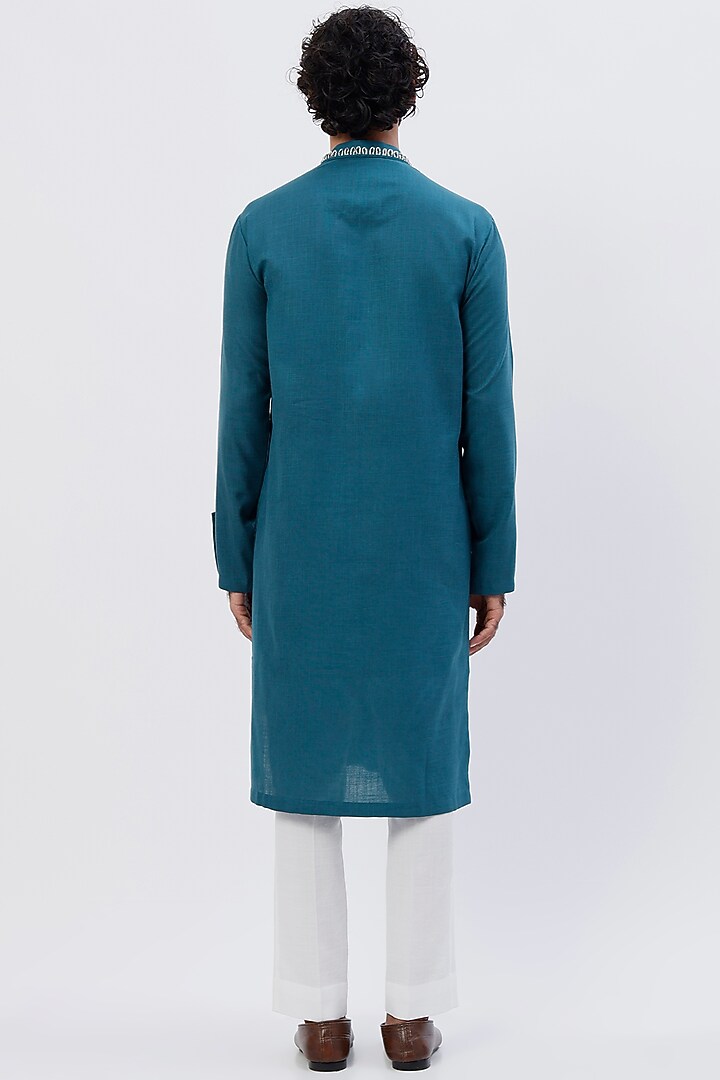 White Muslin Silk Nehru Jacket Set by Agape Men at Pernia's Pop Up Shop