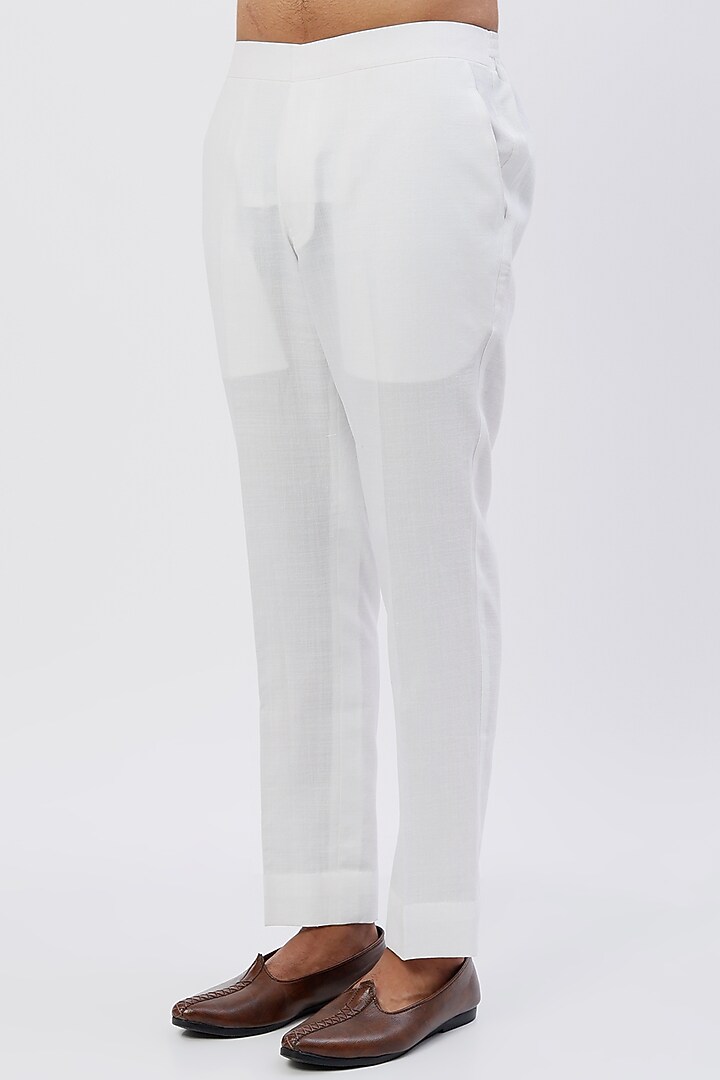 White Muslin Silk Nehru Jacket Set by Agape Men at Pernia's Pop Up Shop