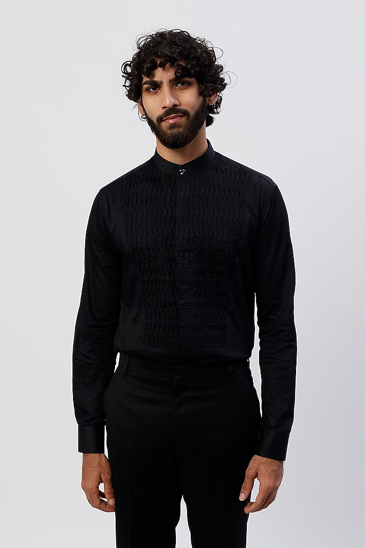 Navy Blue Embroidered Prince Suit Set by Agape Men at Pernia's Pop Up Shop