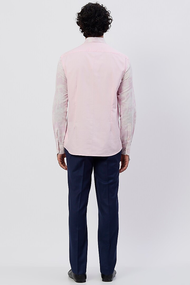 Pink & White Printed Party Wear Shirt by Agape Men at Pernia's Pop Up Shop