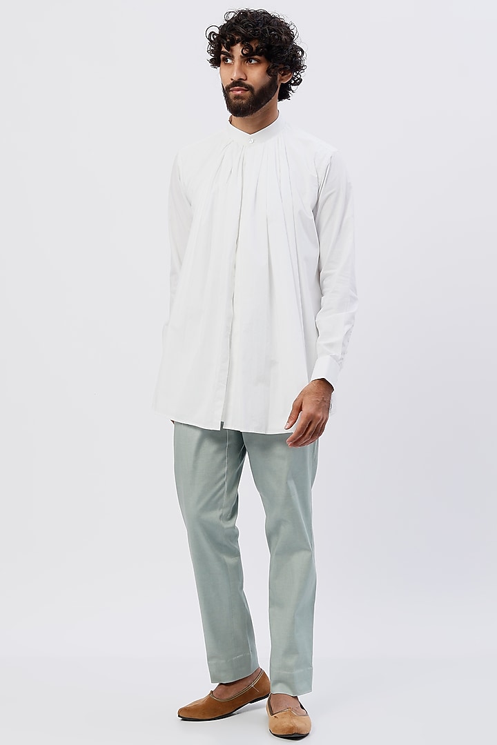 Mint Pleated Prince Suit Set by Agape Men at Pernia's Pop Up Shop