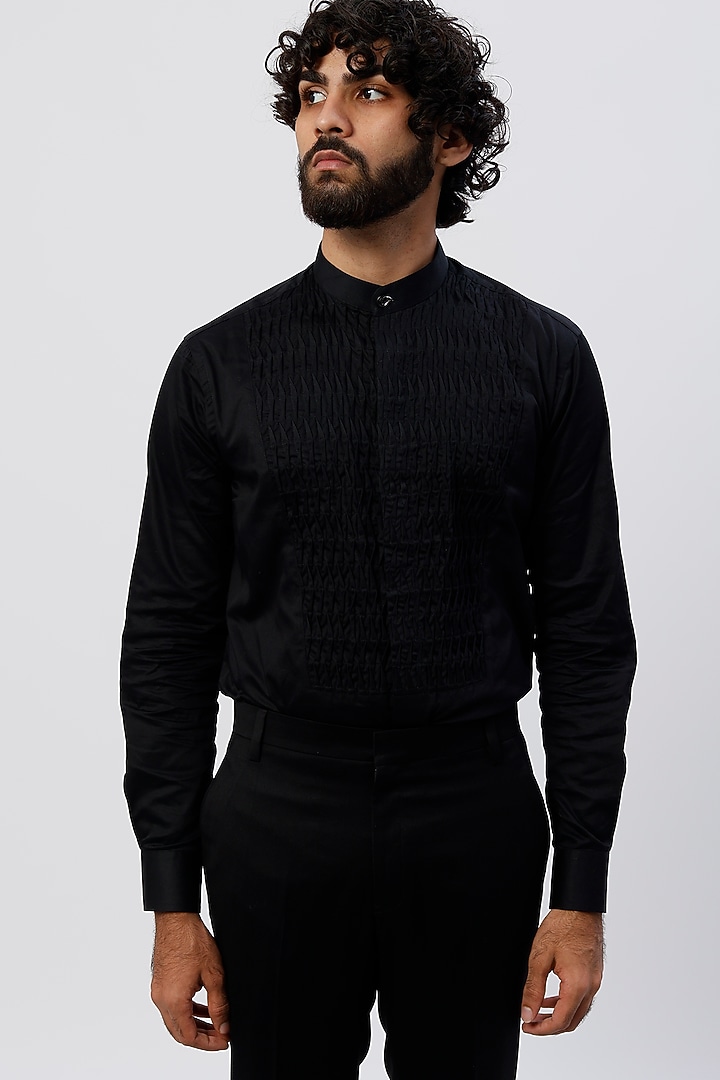 Black Suiting Tuxedo Set by Agape Men at Pernia's Pop Up Shop