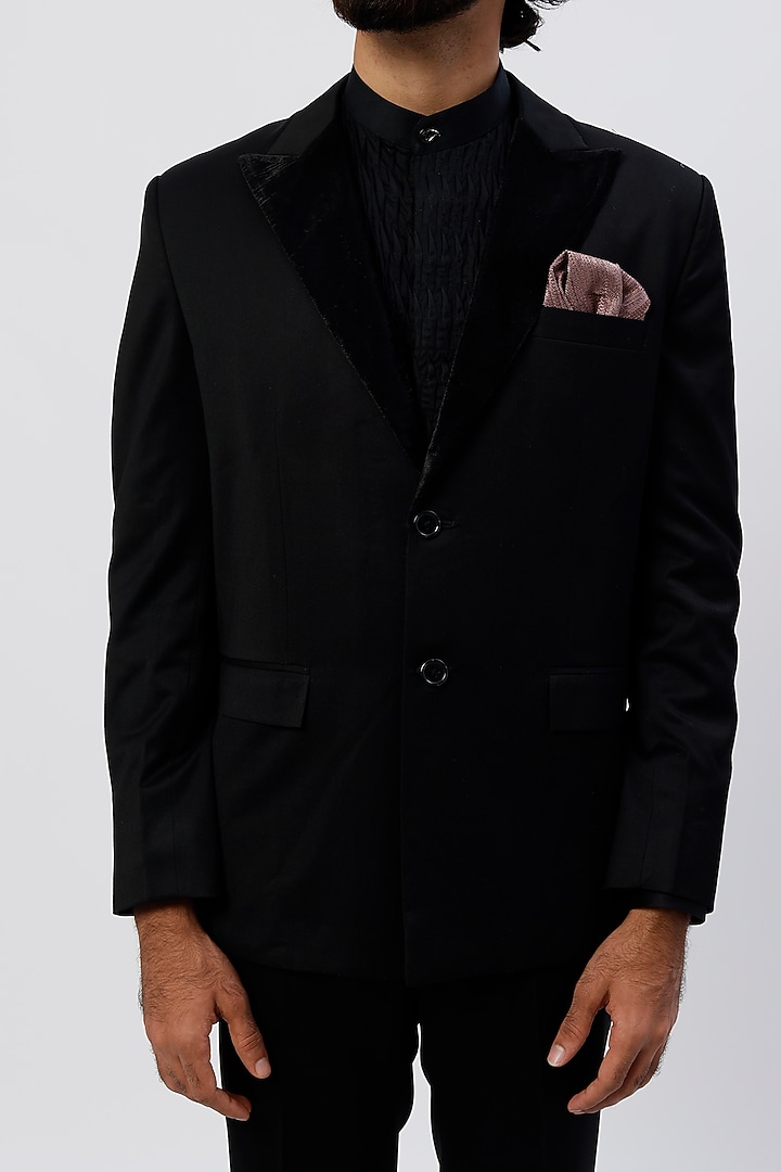 Black Suiting Tuxedo Set by Agape Men at Pernia's Pop Up Shop