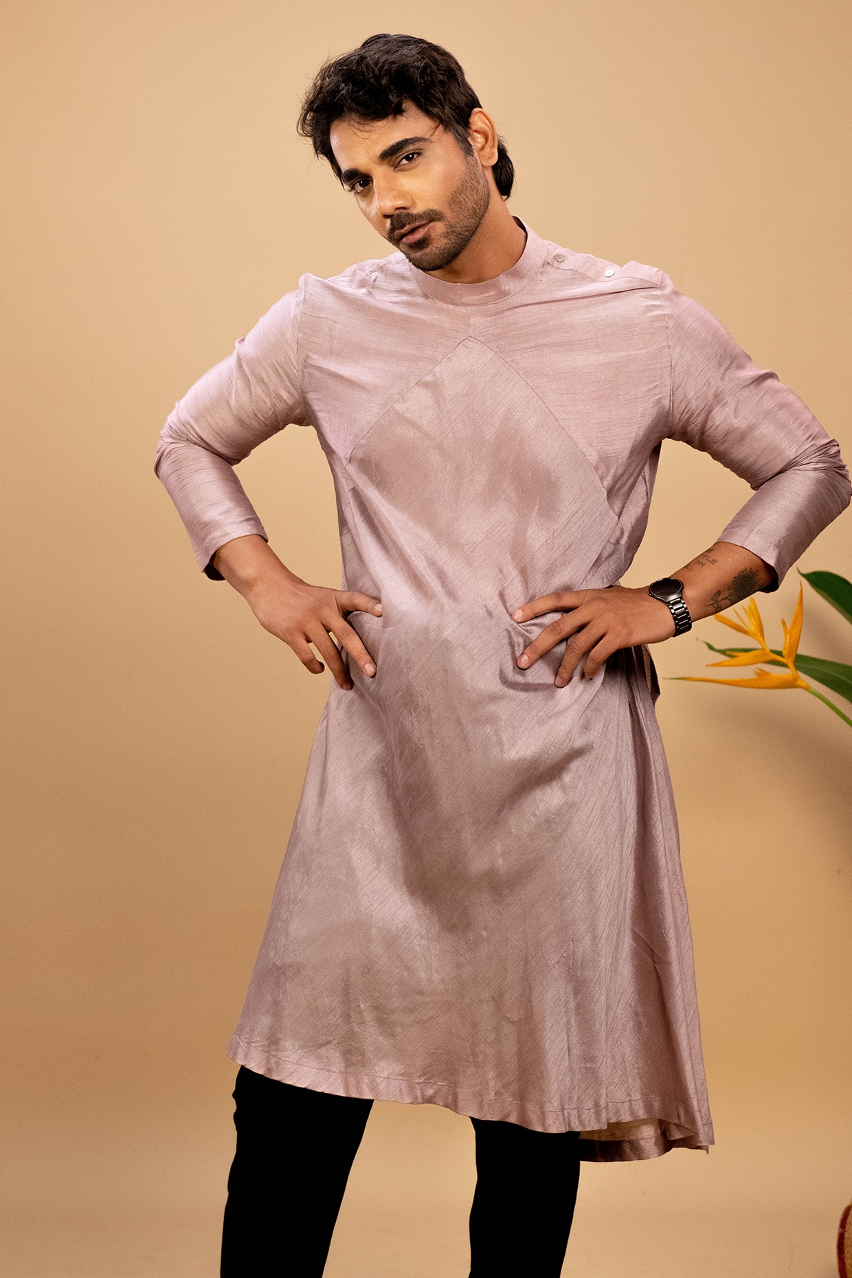 Asymmetrical on sale kurta men