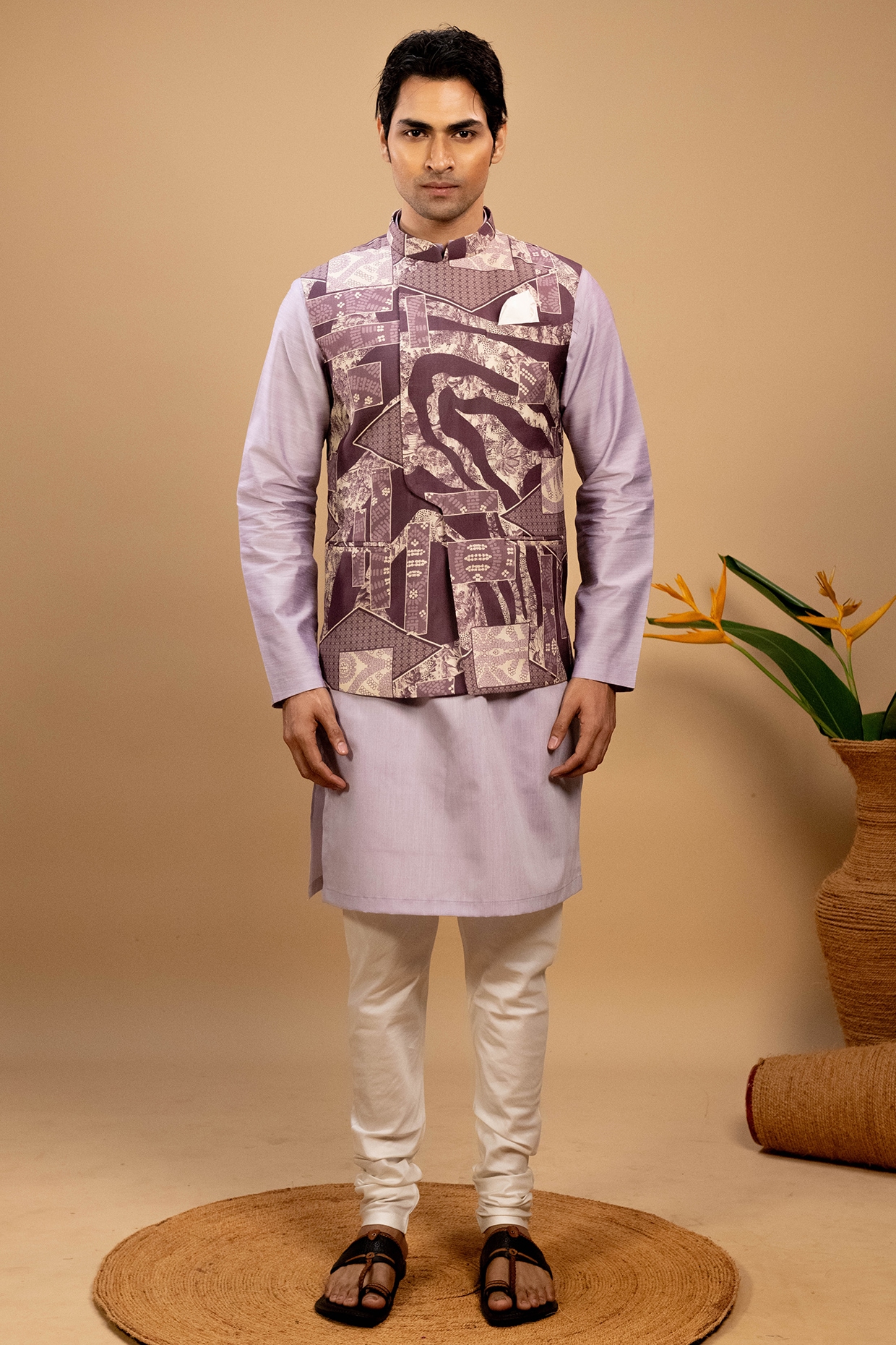 Printed Textured Nehru Jacket for Man, Modi Jacket for Men, Ethnic Nehru  Jacket | eBay