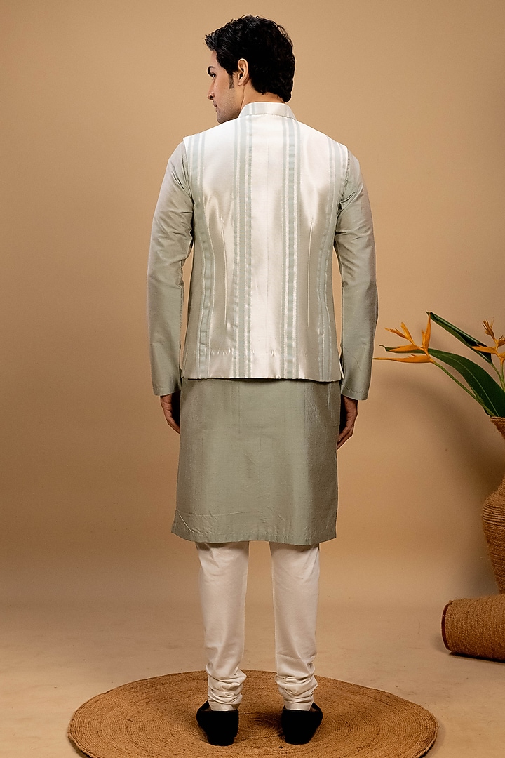 Silver Suiting Bundi Jacket Set by Agape Men at Pernia's Pop Up Shop
