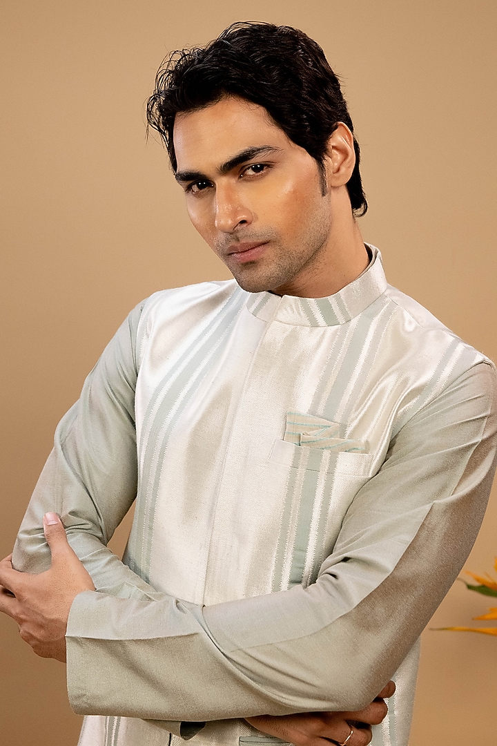 Silver Suiting Bundi Jacket Set by Agape Men at Pernia's Pop Up Shop