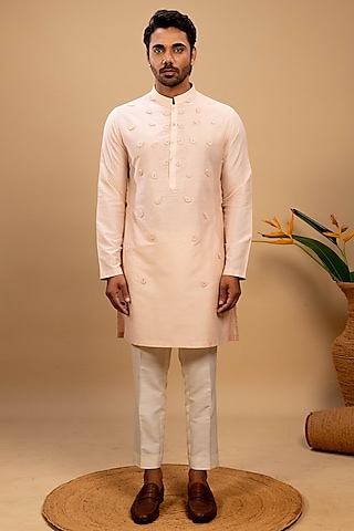 Buy online Peach Side Button Kurta Pyjama Set from Clothing for Men by  Readiprint Fashions for ₹600 at 83% off