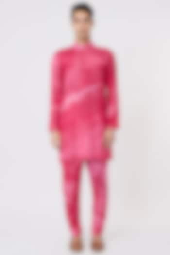 Rani Pink Tie-Dyed Kurta Set by AGRAJAIN