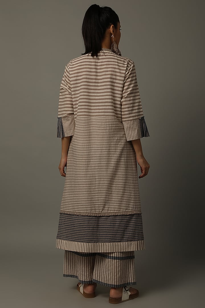 Mud Striped Tunic With Pants by AMITA GUPTA SUSTAINABLE at Pernia's Pop Up Shop