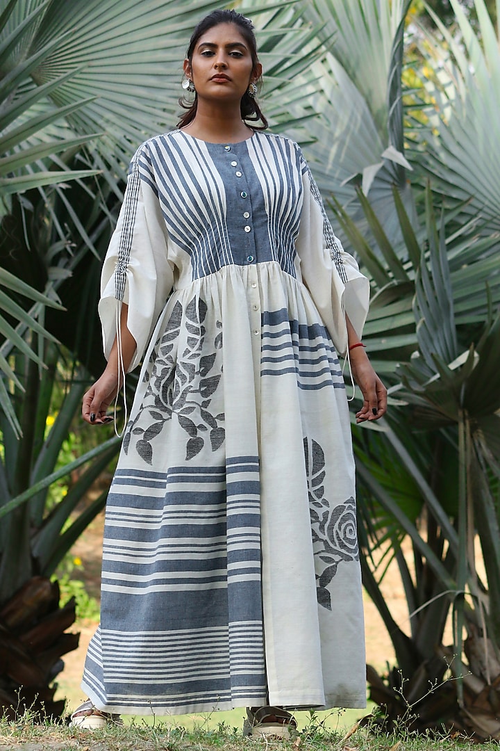 Ivory Handwoven Tunic Set by Amita Gupta Sustainable