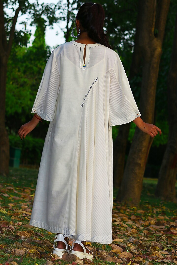 Ivory Embroidered Tunic Dress by Amita Gupta Sustainable at Pernia's Pop Up Shop