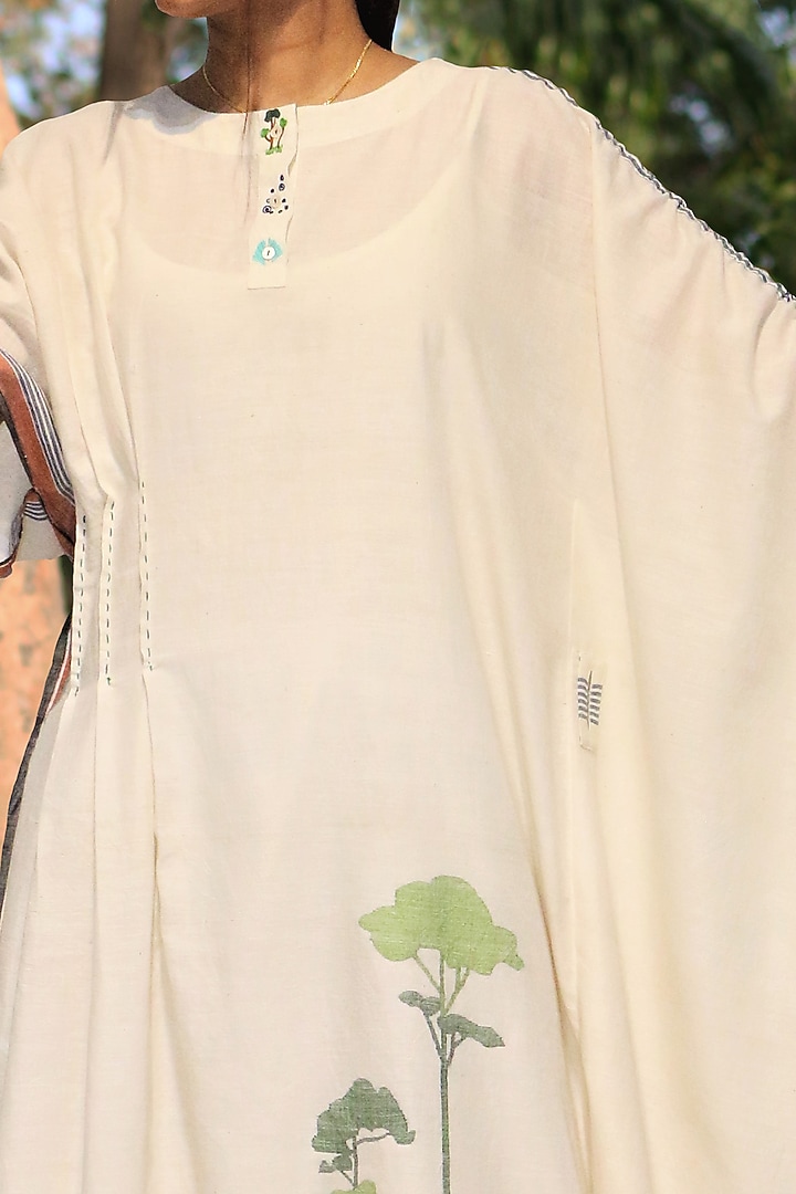 Ivory Handwoven Tunic With Belt by Amita Gupta Sustainable at Pernia's Pop Up Shop