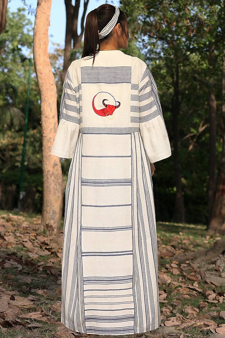 Ivory Handwoven Khadi Cotton Tunic Set by Amita Gupta Sustainable at Pernia's Pop Up Shop