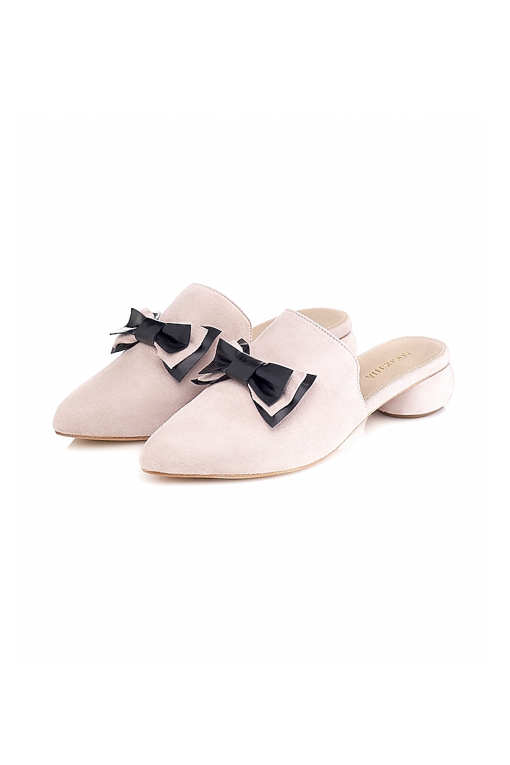 Nude Handmade Leather Mules by Augustha at Pernia's Pop Up Shop