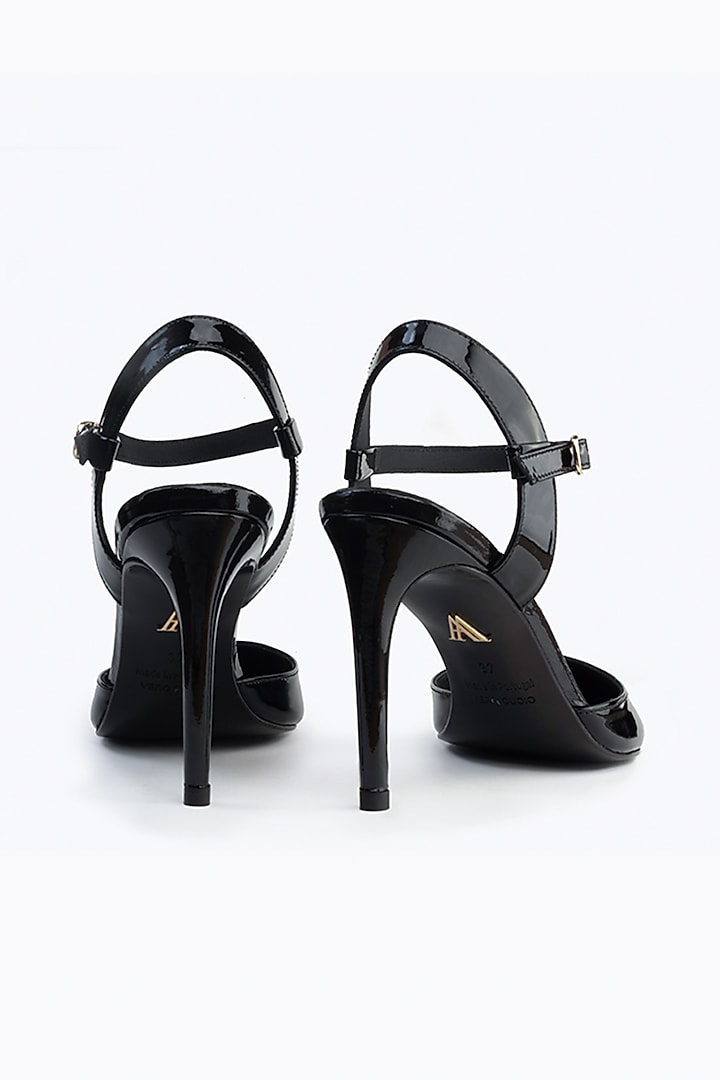 Black Handmade Leather Pumps by Augustha at Pernia's Pop Up Shop