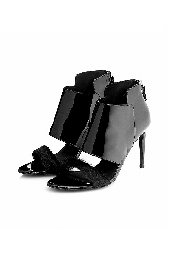 Black Handmade Leather Sandals by Augustha at Pernia's Pop Up Shop